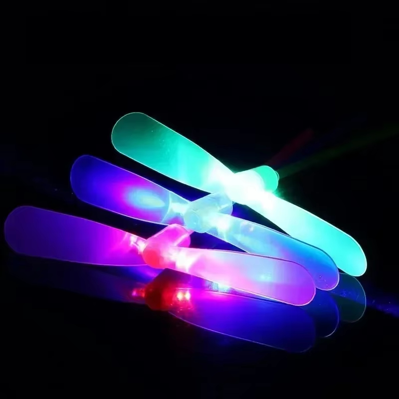 Kids Outdoor Fun - 5/10/15 Pcs Light‑Up Plastic Bamboo‑Copter Dragonfly