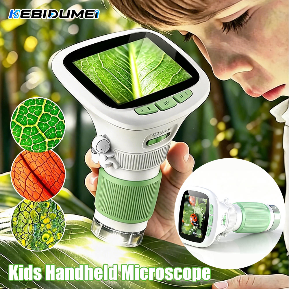 Kids Outdoor Nature Toys - KEBIDUMEI Children's Handheld Microscope with Rotating