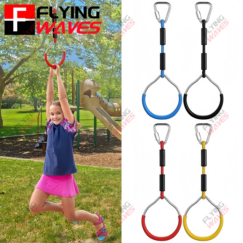 Kids Outdoor Swing And Slide - Kids Hanging GYM Ring Swing Climbing