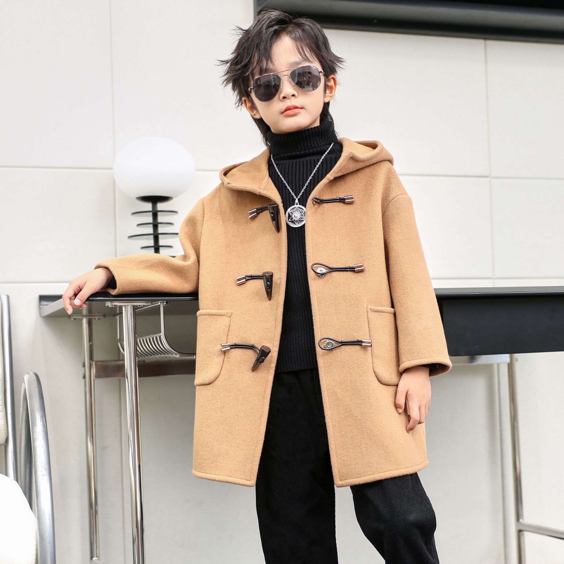 Children Winter Red Green Wool - Kids Outdoor Jacket 评论和价格