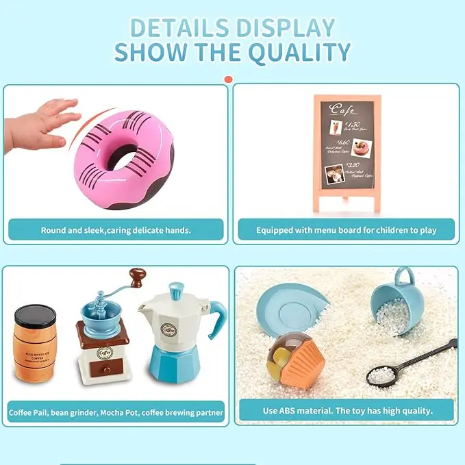 Pretend Play Simulation Coffee - Kids Outdoor House With Kitchen 评论和价格