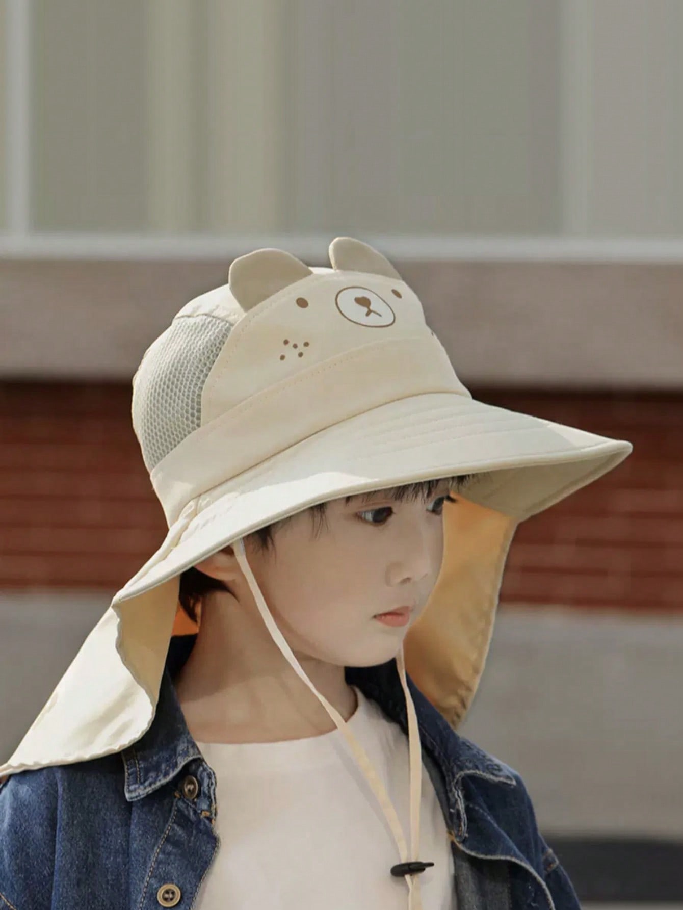 1pcs Kids Cartoon Bear Bucket  - Kids Outdoor Hat 评论和价格