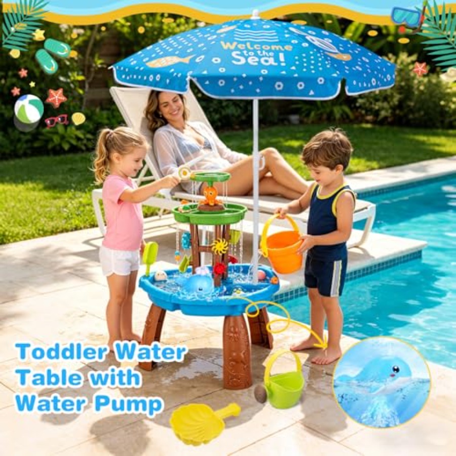 Outdoor water table for kids a - Kids Outdoor Sensory Table 评论和价格