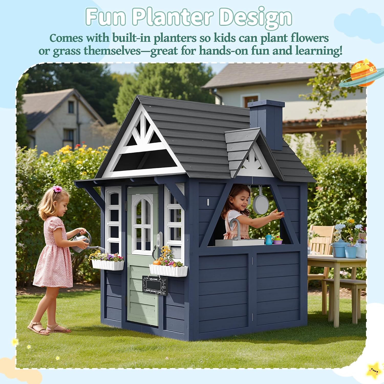 Outdoor Kids Playhouse, Modern - Kids Outdoor Sink 评论和价格