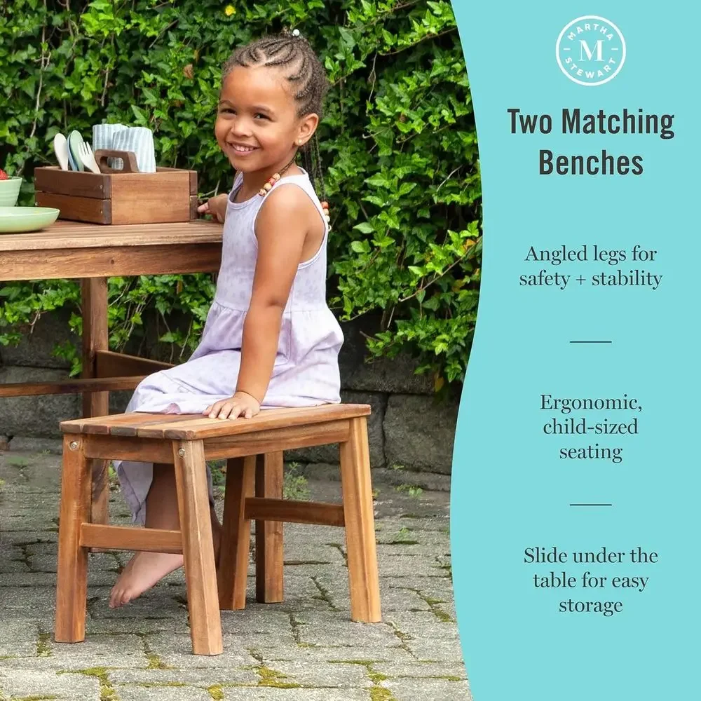 Kids Outdoor Crat Table, Bench - Kids Outdoor Table With Umbrella 评论和价格