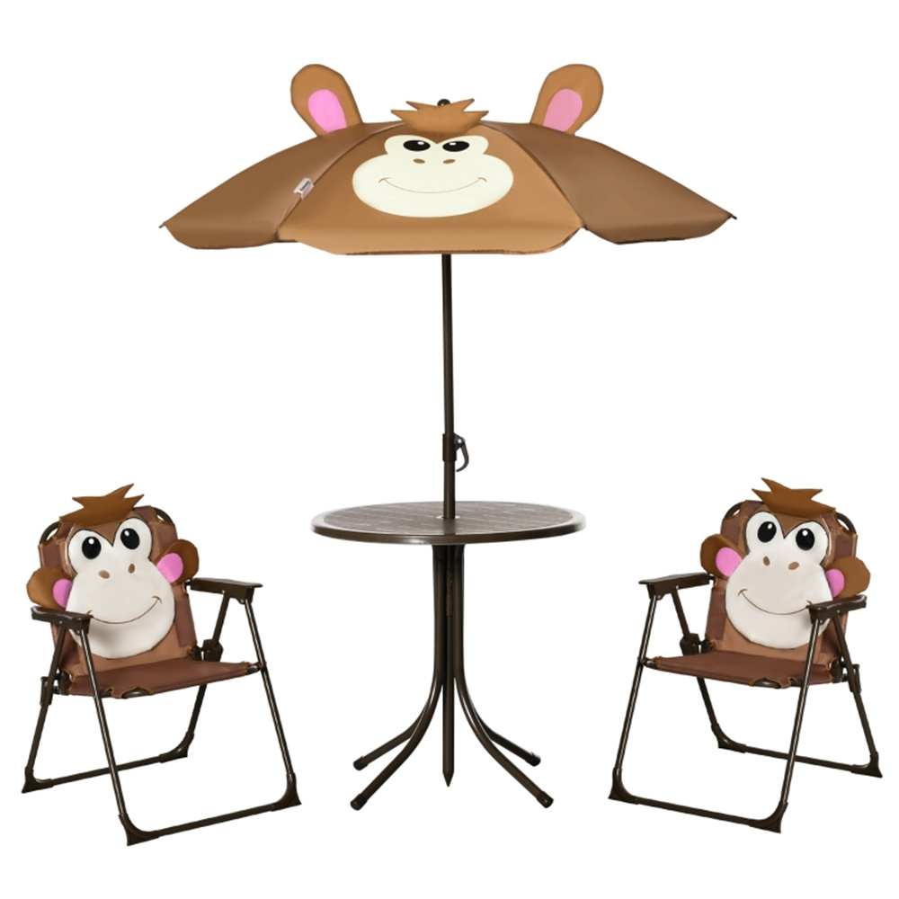 Cute Monkey Kids Patio Table C - Kids Outdoor Table With Umbrella 评论和价格