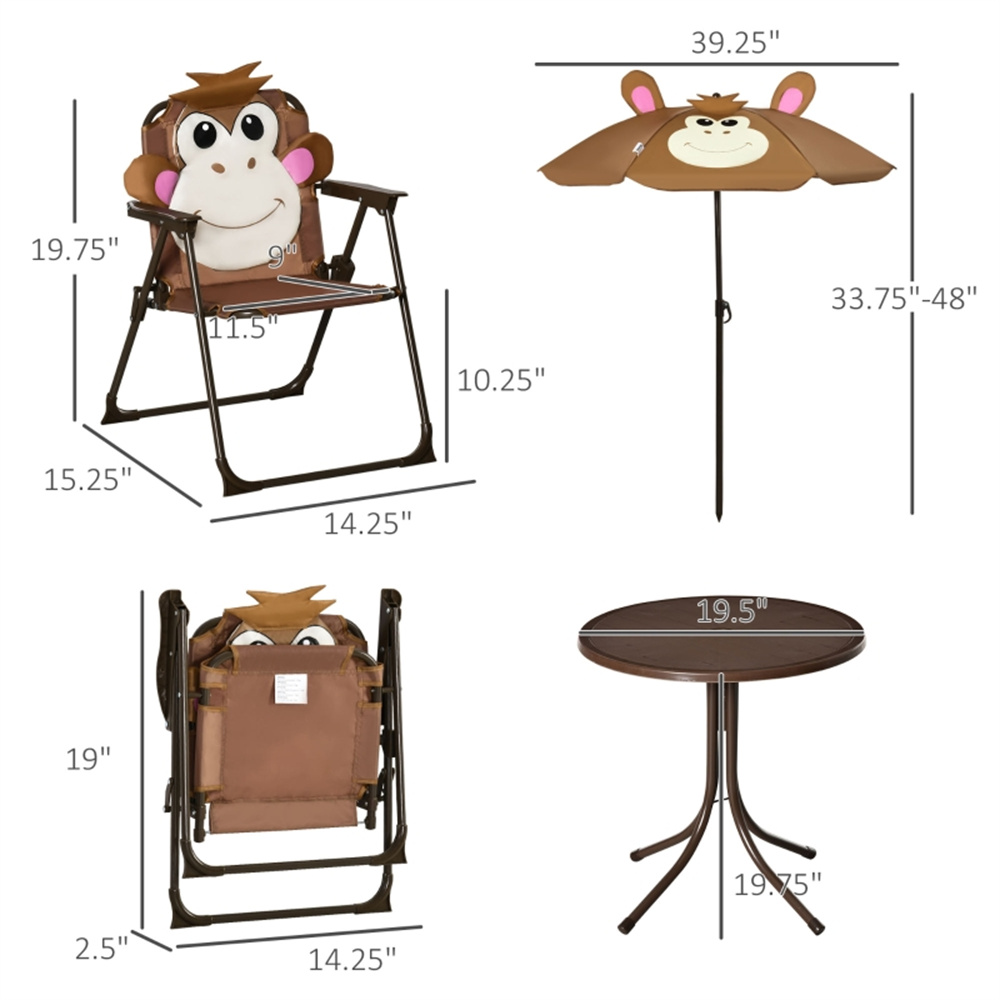 Cute Monkey Kids Patio Table C - Kids Outdoor Table With Umbrella 评论和价格