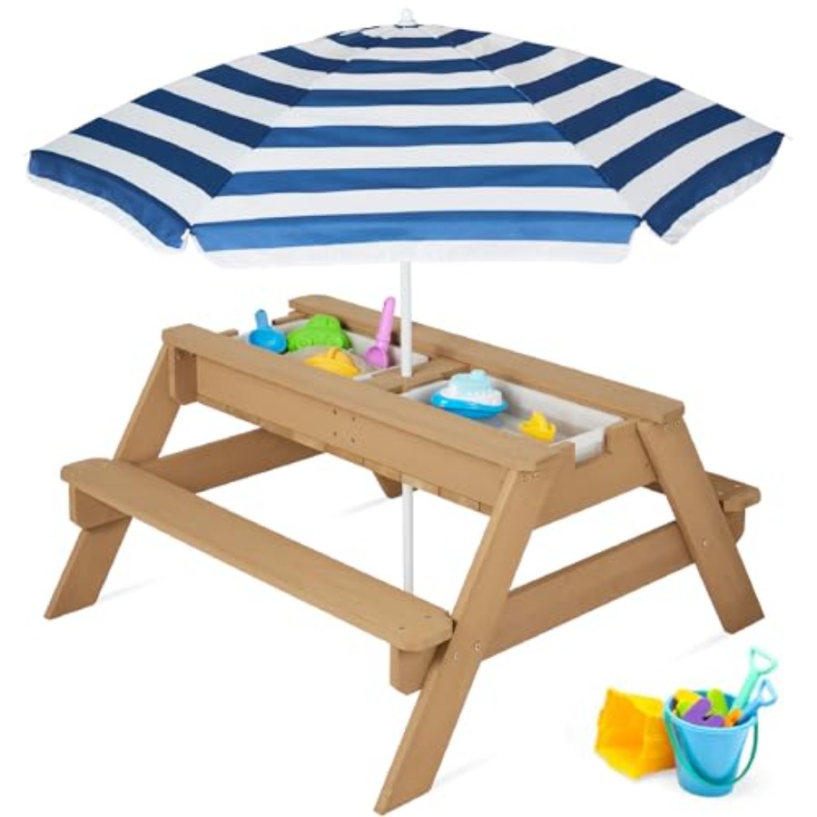 Outdoor kids picnic table with - Kids Outdoor Table With Umbrella 评论和价格