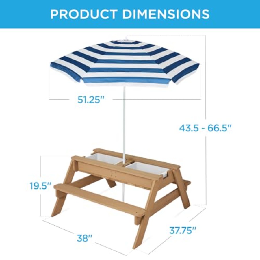 Outdoor kids picnic table with - Kids Outdoor Table With Umbrella 评论和价格