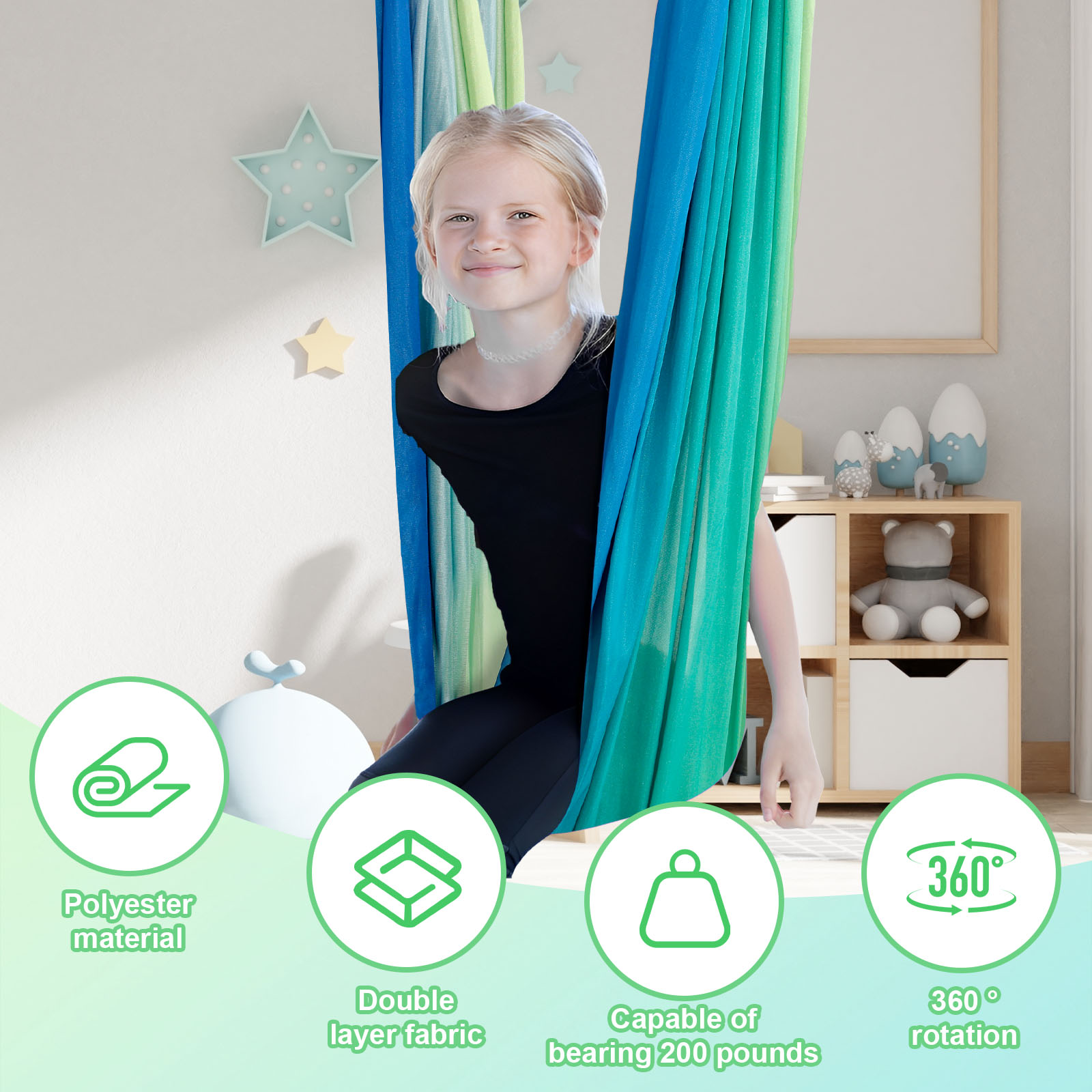 Kids Sensory Swings Double Lay - Kids Outdoor Swing And Slide 评论和价格
