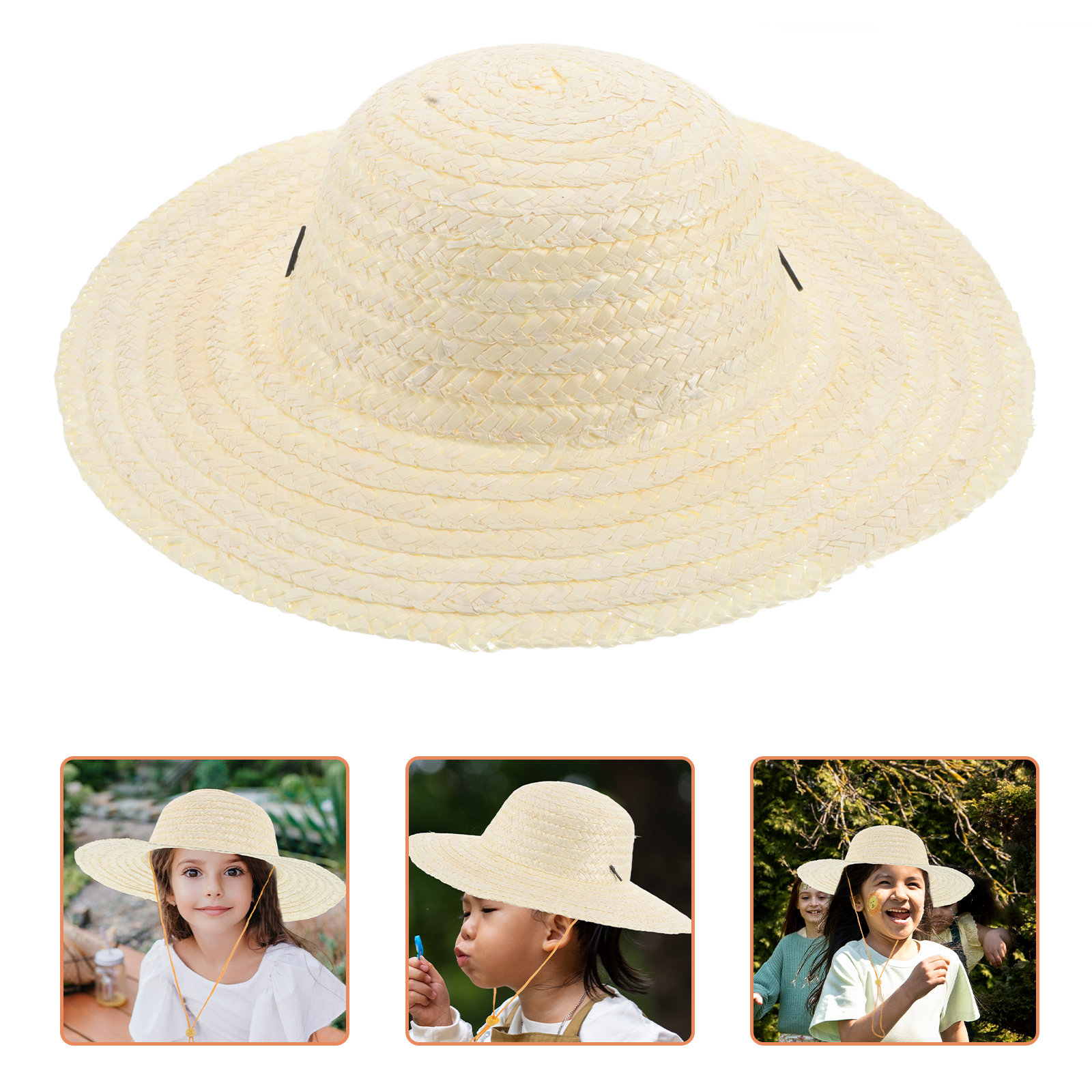 Wheat Straw Hat for Kid DIY Cr - Kids Outdoor Hat 评论和价格
