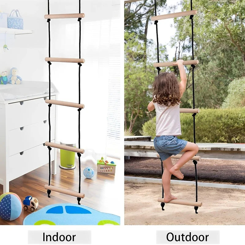 Children Climbing Rope Ladder  - Kids Outdoor Swing And Slide 评论和价格