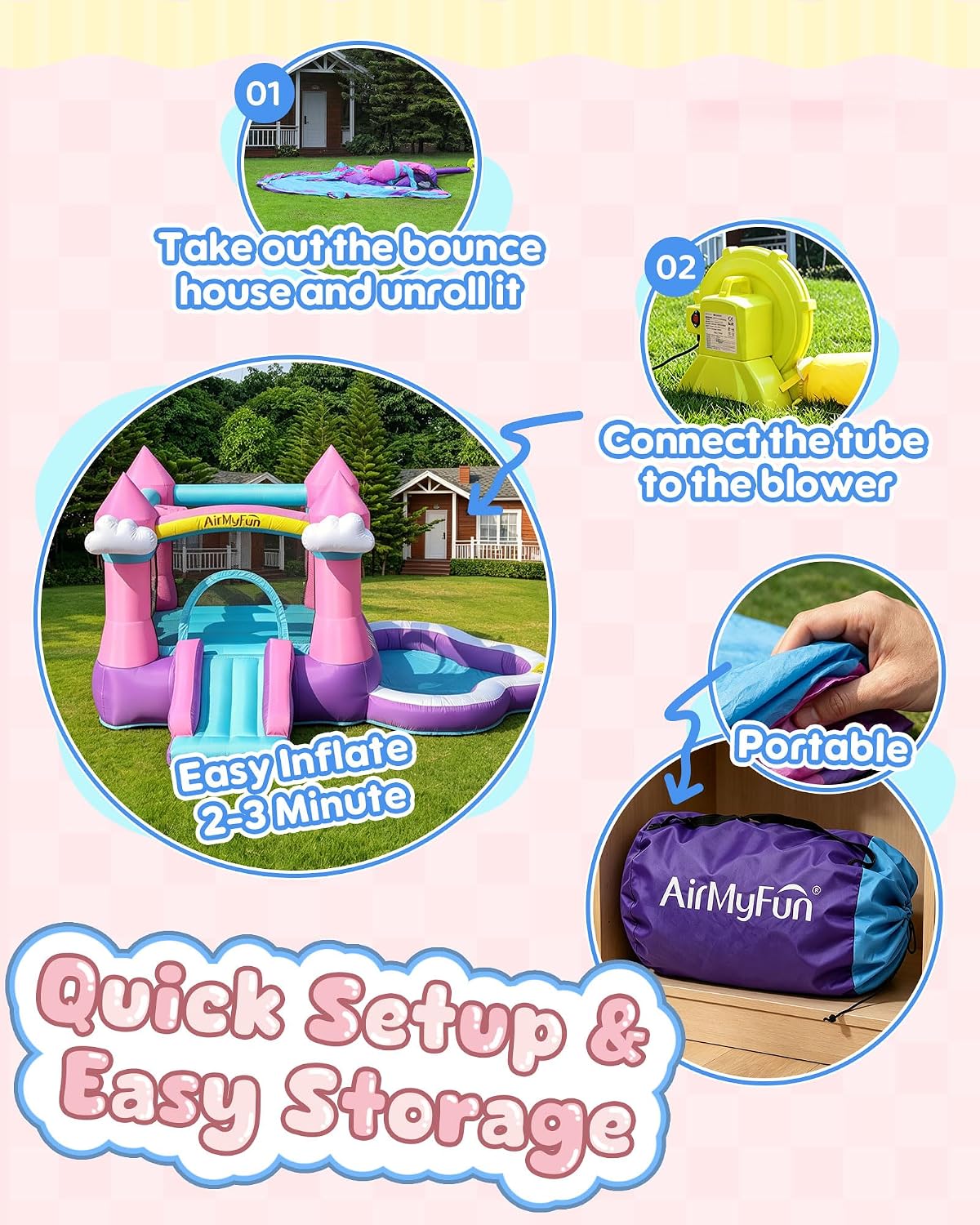 Pink Indoor/Outdoor Inflatable - Kids Outdoor Water 评论和价格