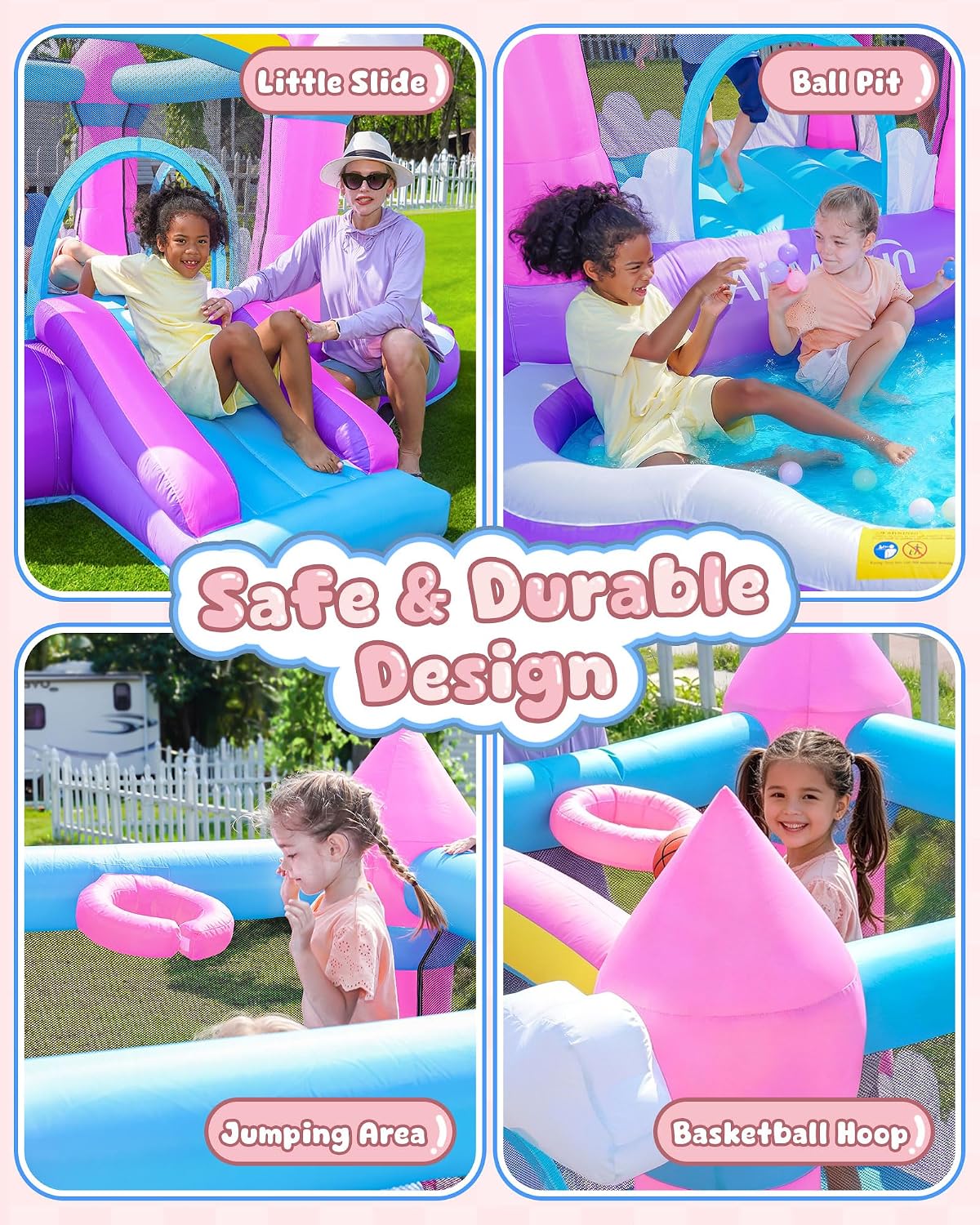 Pink Indoor/Outdoor Inflatable - Kids Outdoor Water 评论和价格