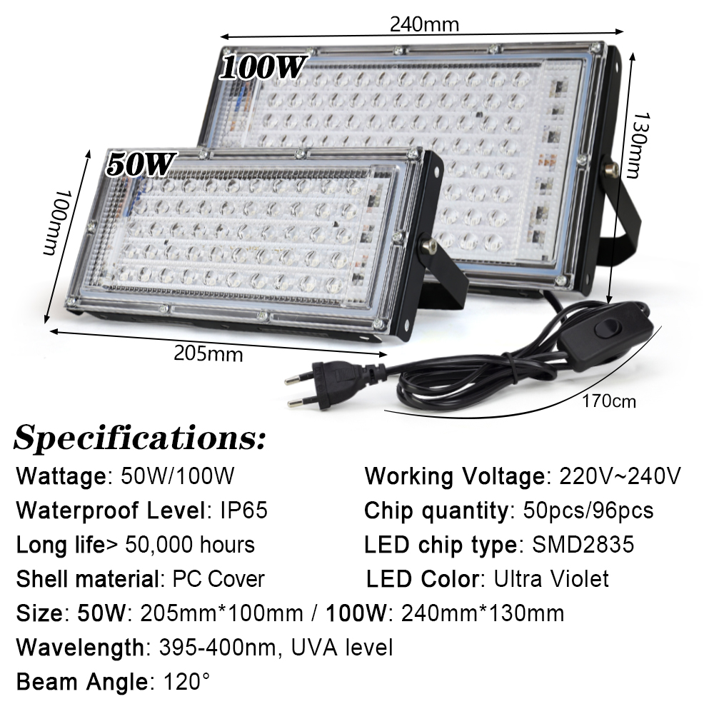 UV Led Flood Light 50W 100W 15 - Balance Beam Outdoor 评论和价格