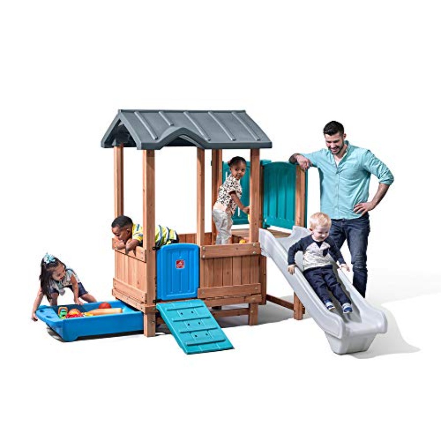 Woodland Adventure Playhouse & - Kids Outdoor Swing And Slide 评论和价格