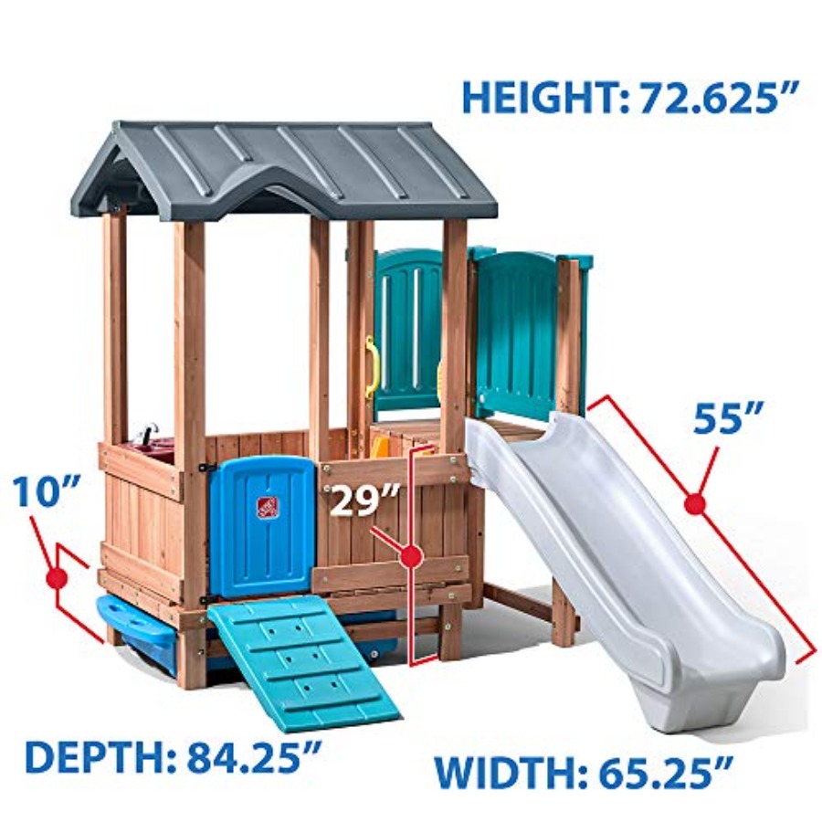 Woodland Adventure Playhouse & - Kids Outdoor Swing And Slide 评论和价格