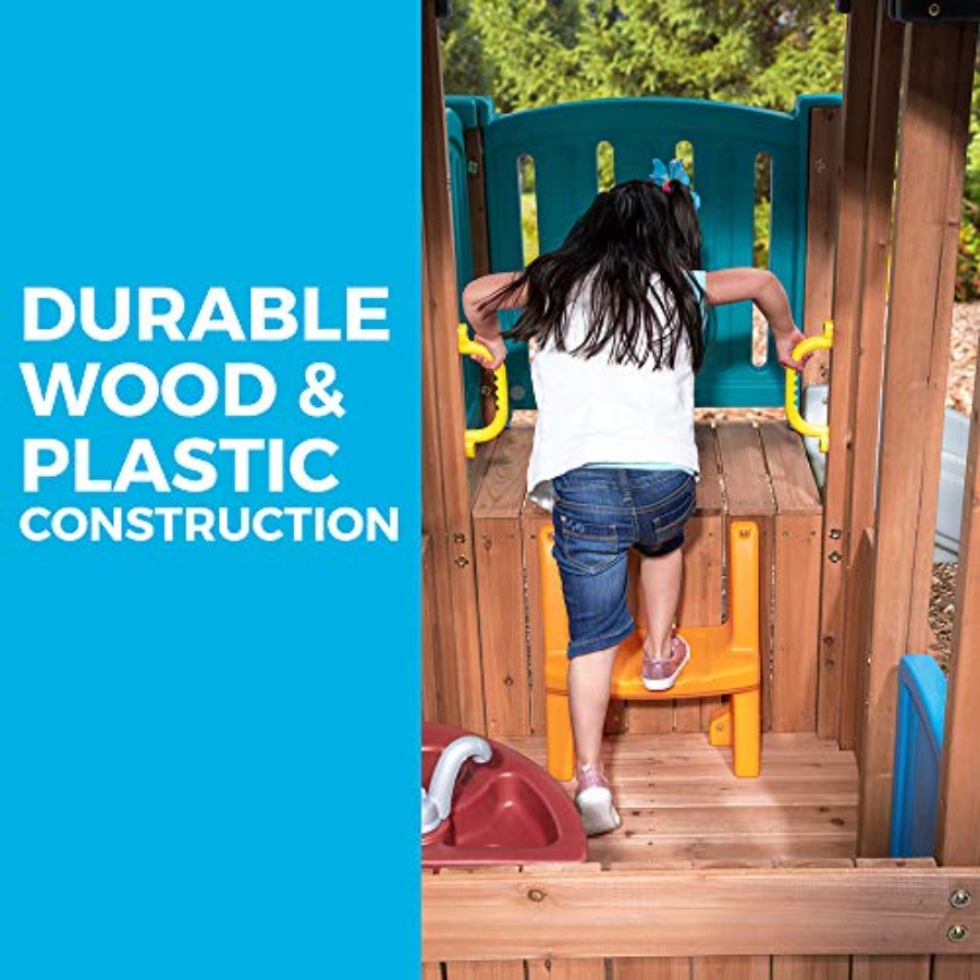 Woodland Adventure Playhouse & - Kids Outdoor Swing And Slide 评论和价格