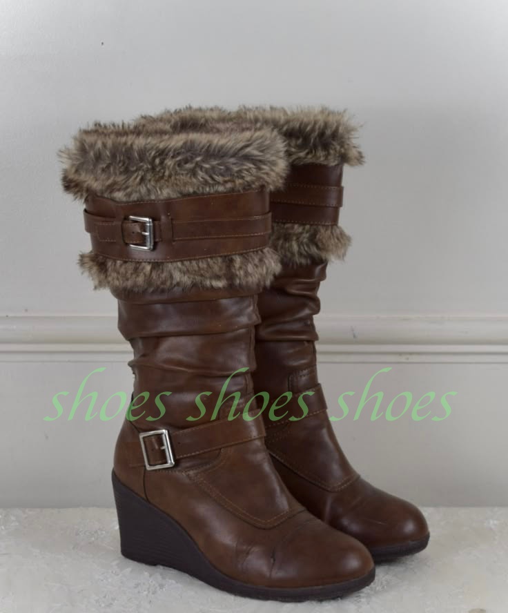 Women Vintage Brown Faux Pu Fu - Kids Outdoor Boots 评论和价格