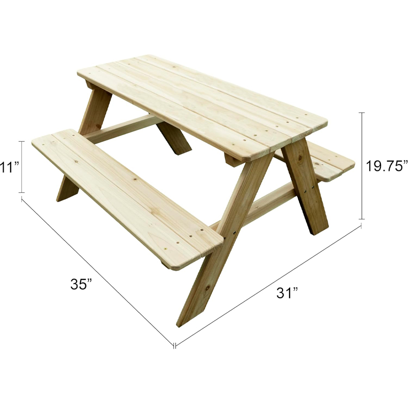 Outdoor Wooden Kids Picnic Tab - Kids Outdoor Bench Table 评论和价格