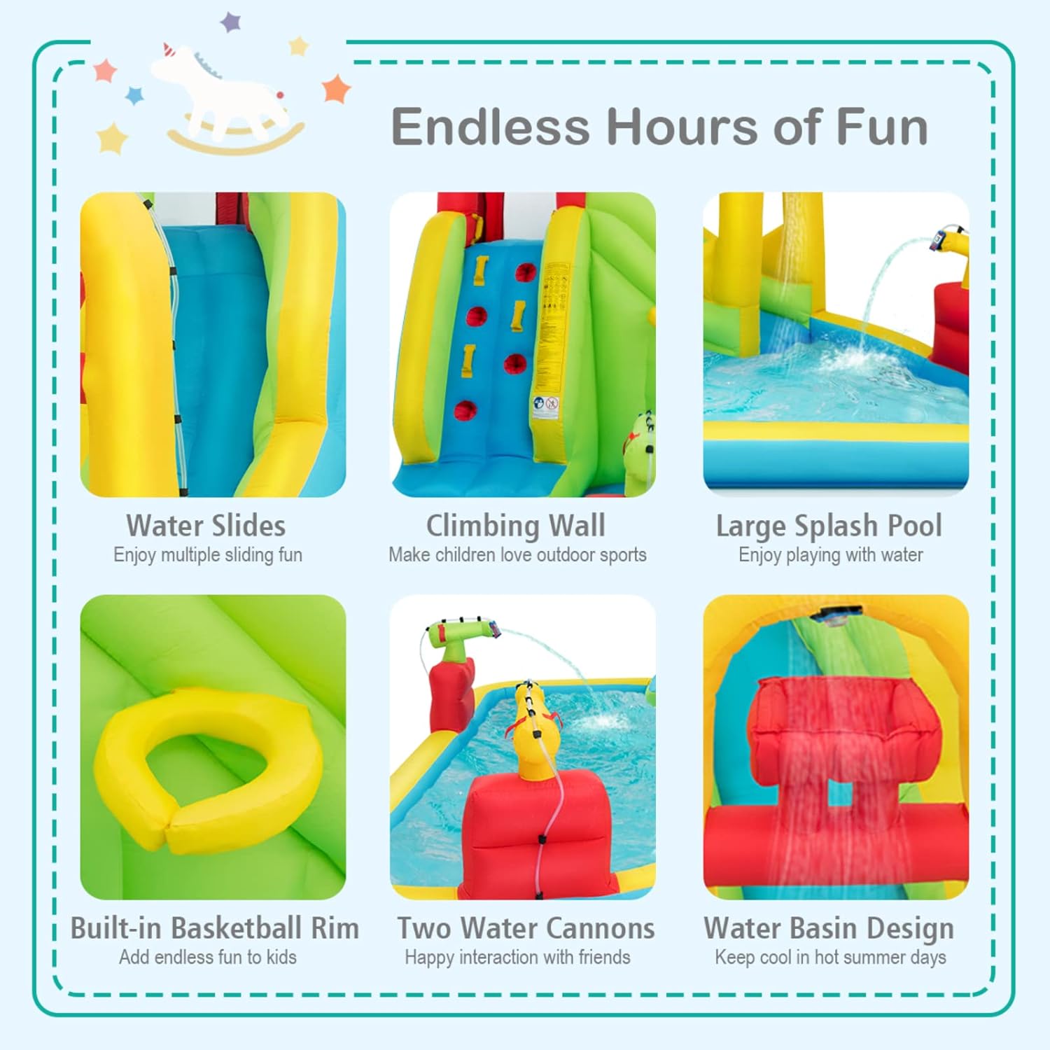 Mega Inflatable Water Park Bou - Kids Outdoor Water 评论和价格