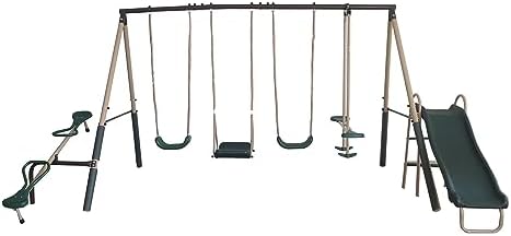 view Outdoor Play Kids Metal B - Kids Outdoor Swing And Slide 评论和价格