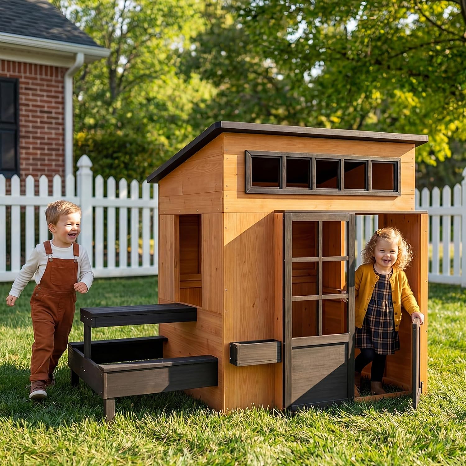 Nordivale Outdoor Playhouse Mo - Kids Outdoor House With Kitchen 评论和价格