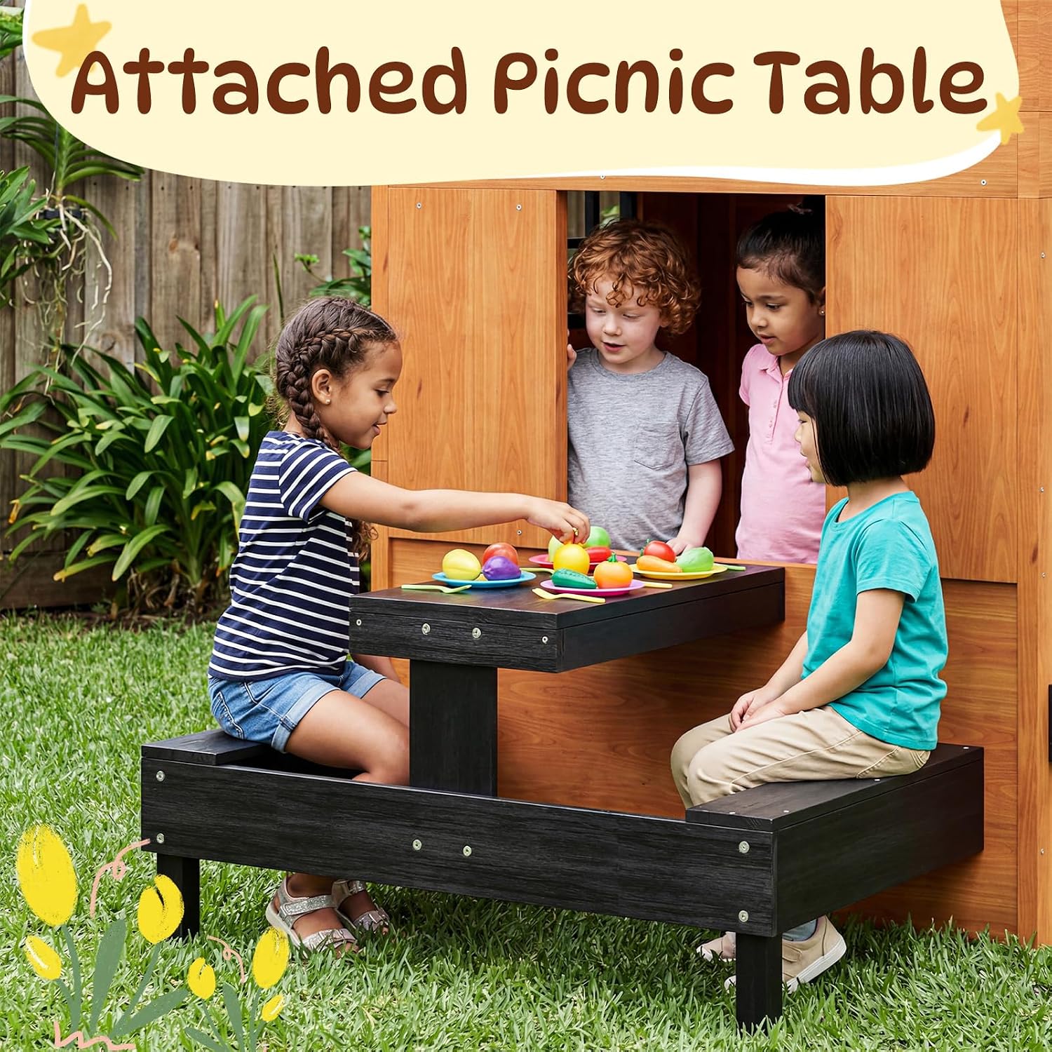 Nordivale Outdoor Playhouse Mo - Kids Outdoor House With Kitchen 评论和价格