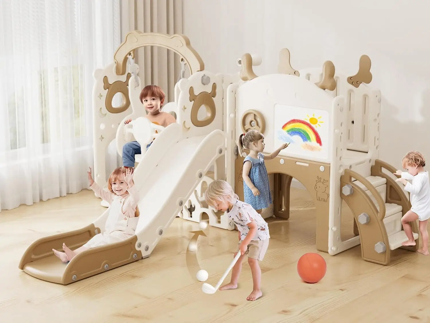 13-in-1 Toddler Slide and Swin - Kids Outdoor Swing And Slide 评论和价格
