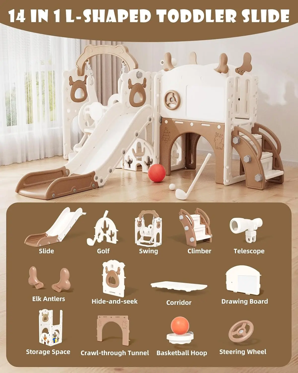 13-in-1 Toddler Slide and Swin - Kids Outdoor Swing And Slide 评论和价格