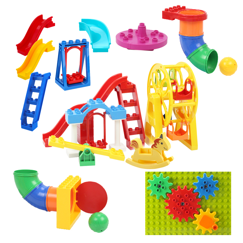 Big Building Blocks Playground - Kids Outdoor Swing And Slide 评论和价格