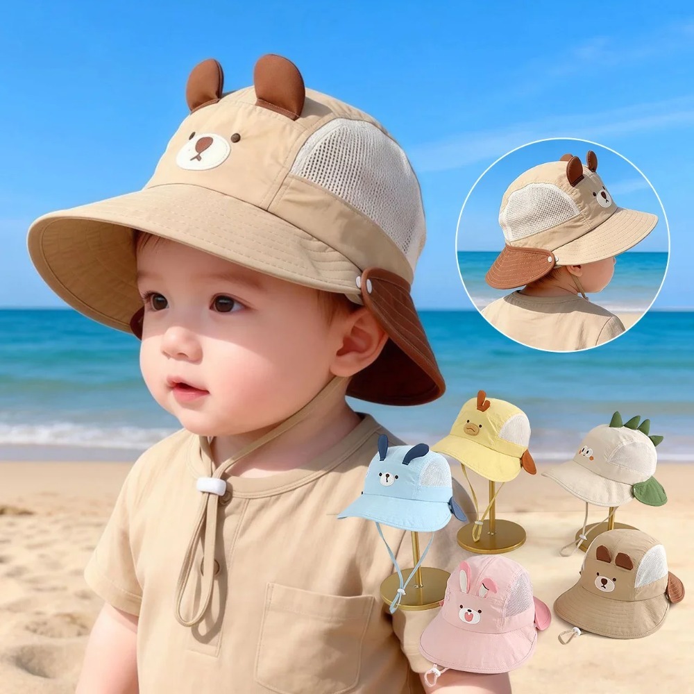 Cute Cartoon Baby Beach Hat wi - Kids Outdoor Hat 评论和价格