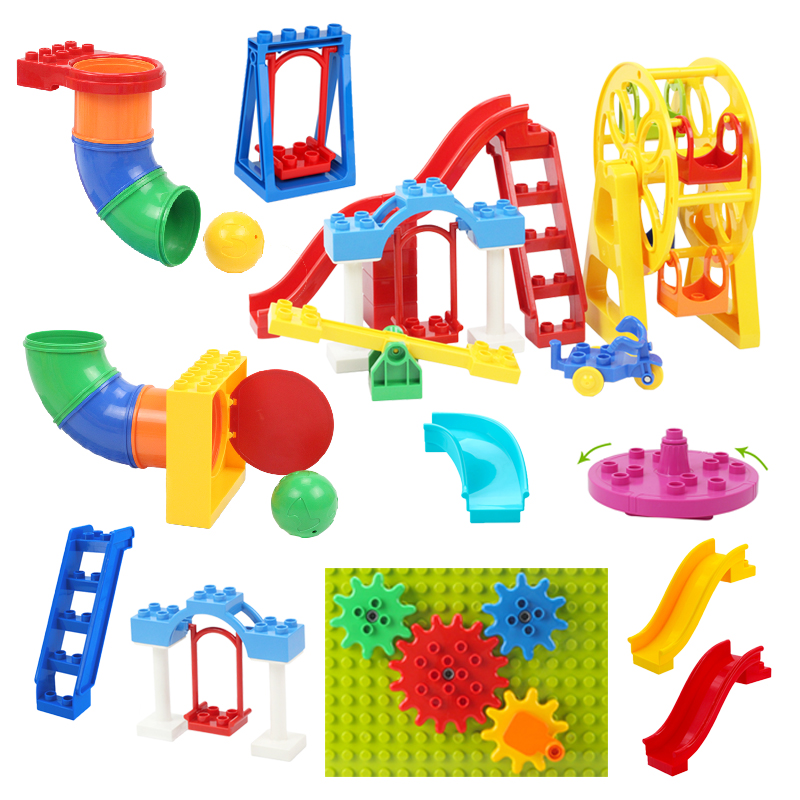 Big Building Blocks Playground - Kids Outdoor Swing And Slide 评论和价格