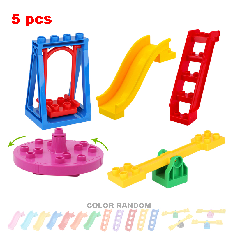 Big Building Blocks Playground - Kids Outdoor Swing And Slide 评论和价格