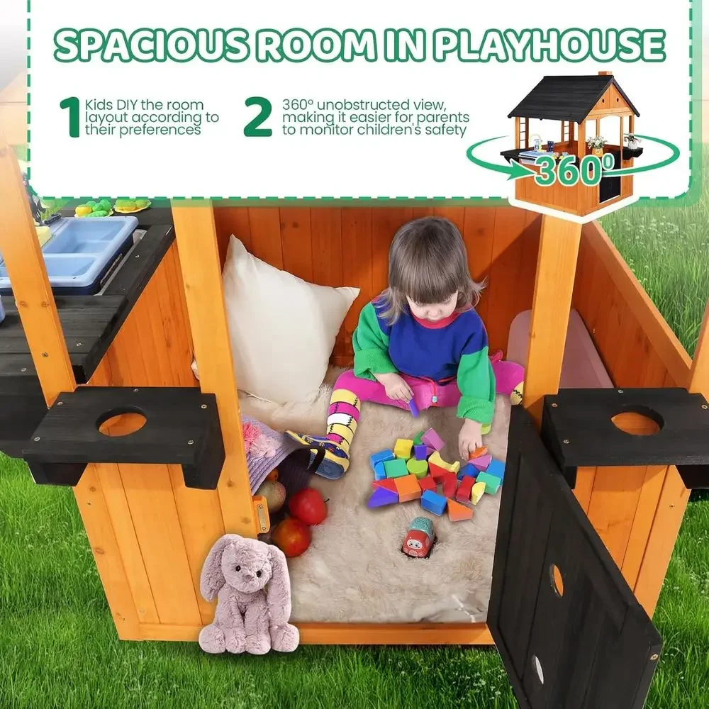 MOR Kids Outdoor Playhouse wit - Kids Outdoor Sink 评论和价格