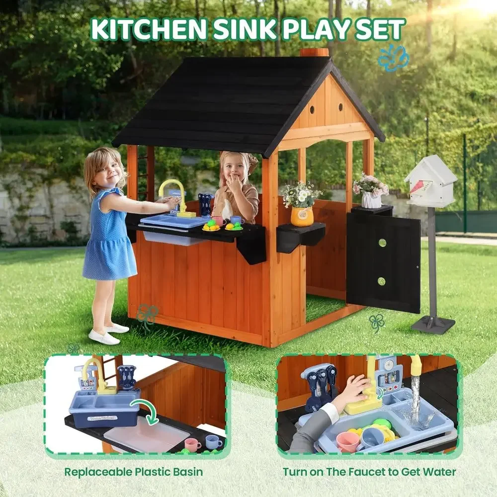 MOR Kids Outdoor Playhouse wit - Kids Outdoor Sink 评论和价格